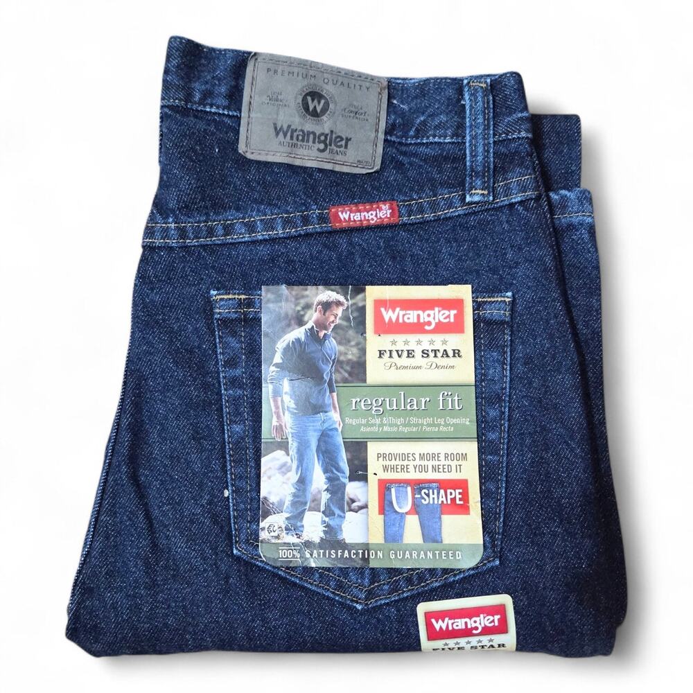 Wrangler Five Star Premium Jeans Mens 30x32 NWT Blue Regular Fit Straight Leg